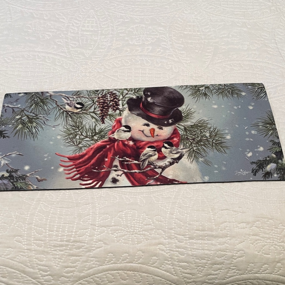 SASSAFRAS Evergreen Switch Mat Rug SNOWMAN SNUGGLES Insert Only Christmas